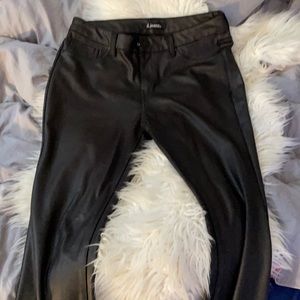 Black womens pleather pants